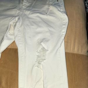 16W white crop pants with